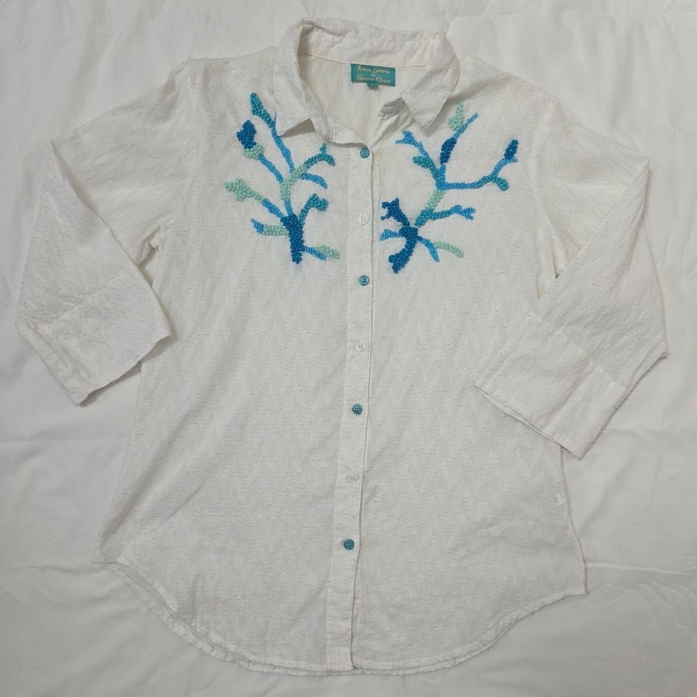 Antica Sartoria by Giacomo Cinque Button Down Linen Blend Top S